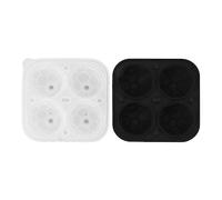 2 moldes redondos para cubitos de hielo, esfera para hacer bolas de hielo, fútbol, silicona, formas divertidas, molde para hielo, bandejas de cubitos de hielo de silicona con (Fútbol)