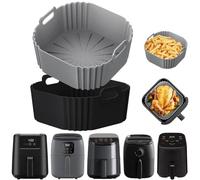2 Moldes Silicona Freidora de Aire, Compatibles con JATA JEFR1222/JEFR5392 2L, Cosori 2L, Midea 2L, Ufesa 2L, Moldes Air Fryer Reutilizables, Air Fryer Accesorios