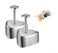 2 moldes triangulares de sushi para molde, moldes de sushi triangulares de acero inoxidable, prensa antiadherente para cocina japonesa, restaurante o cocina casera