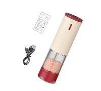 2 molinillos eléctricos de pimienta y sal de doble hoja, ABS de un solo toque con diseño de bajo ruido para control de sabor, molinillo eléctrico de alimentos