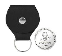 2 monedas de decisión para madres y padres, ayuda a la decisión de los padres, moneda de acero inoxidable de doble cara, recuerdo inspirador y original para padres recién nacidos, ideal para Re,