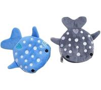 2 monederos con diseño de tiburón ballena, monedero novedoso de tiburón, accesorios estéticos kawaii con cremallera, divertidos y pequeños monederos de felpa para niñas, monederos de moda para hombres