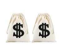 2 monederos, monedero con signo de dólar, bolso de lona, bolsa de ahorro, traje de ladrón, disfraz de ladrón, accesorio de disfraz de vaquero occidental, bolsa de Pascua