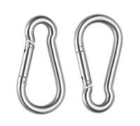 2 mosquetones M10 mosquetón de acero inoxidable mosquetón mosquetón gran resistencia mosquetón mosquetón clip de resorte mosquetón de bloqueo para exteriores camping senderismo viajes pesca