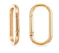 2 mosquetones ovalados de resorte, mosquetones dorados grandes, mosquetón de metal con anilla en O, para llavero, bolso, accesorios, mosquetón (4,3 x 2,4 cm)