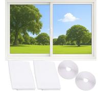 2 Mosquiteras 130x150cm para Ventanas con velcro 12m - Mosquitera Ventana Corredera Ajustable - Malla Antimosquitos para Ventanas Red Sin Taladrar - Janela Mosquitero para Ventanas Mosquito Net Window