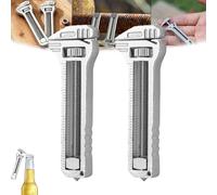 2 multiherramienta compacta de titanio, mini llave multiherramienta portátil con llave ajustable, destornilladores, abridor de botellas y extractor de uñas, llavero ligero para camping, senderismo y