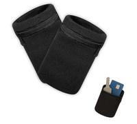 2 muñequeras deportivas con bolsillo con cremallera, bolsa de muñeca de algodón para fútbol, baloncesto y tenis