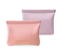 2 neceseres pequeños, de Piel, sin Cremallera, Resistente al Agua, Adecuado para Guardar Joyas, teléfonos móviles, Auriculares (Rosa, Morado Taro), Morado, 1, Practicidad