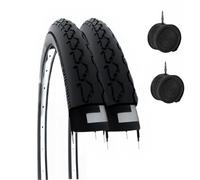 2 neumáticos 24 x 1 3/8 (37-540) + cámaras de Aire neumáticos Negros para Cochecito/Silla de Ruedas de 24 Pulgadas