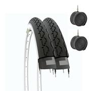 ECOVELO Neumáticos 24 x 1 3/8 (37-540) + Cámaras Bicicleta, Adultos Unisex, Blanco/Negro, 24"