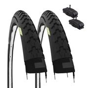 ECOVELO 2 Copertoni 26 X 1 1/2 (40-584) + Camere Pneumatici Gomma per Bici Bicicletta Vintage Olanda Stradale 26” City Bike Neumático, Negro