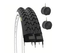 2 Neumáticos 26 X 1 1/2 + Cámaras De Aire 40-584 Para Bicicleta Ballon Vintage
