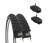 2 neumáticos 26 x 2,10 (54-559) + cámaras con válvula Americana (Schrader) neumáticos Mountain Bike Bicicleta MTB
