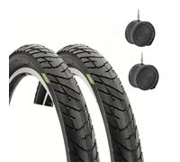 2 neumáticos 26 x 2.125 (57-559) + cámaras de Aire | Neumáticos Slick para Cruiser Bike Chopper Bicicleta Híbrida