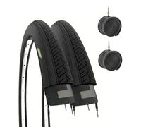 2 neumáticos 27 x 1 1/4 + cámaras de Aire neumáticos Negros 32-630 para Bicicleta de Ciudad para Adultos de época Condorino