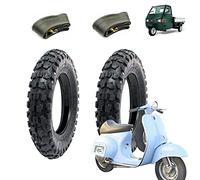 2 neumáticos 3.50 - 10 + Cámaras cubiertas 6PR Cross con tacos para Piaggio Vespa PX 125 Primavera 150 200