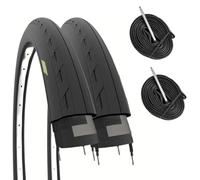 2 neumáticos 700 x 25C (25-622) + cámaras de neumáticos Negros para Bicicleta de Carretera
