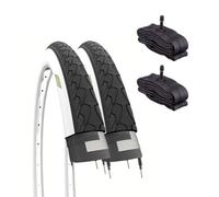 2 neumáticos 700 x 35 C (37-622) + Cámaras válvula América, neumáticos de Carretera Bianconeri 28 1 5/8 3/8 Bicicleta de montaña