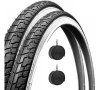 2 neumáticos Bianconero 26 x 1,75 (44-559) + 2 cámaras de aire para bicicleta Slick de carretera