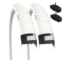 2 neumáticos Blancos 20 x 1,95 (50-406) + cámaras de Aire válvula Americana Schrader Bicicleta BMX Free Style