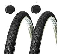 2 neumáticos de 26 x 1 1/2 (35-584) + cámaras de neumáticos negros de goma para bicicleta vintage Holanda