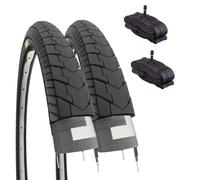 ECOVELO 2 neumáticos 26 x 1.75 2 Cubiertas de 26 x 1,75 (47-559) + cámaras, Adultos Unisex, Negro