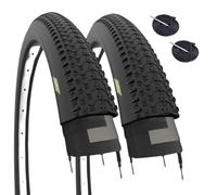 2 neumáticos de 27,5 x 2,10 (54-584) + 2 cámaras de Aire con válvula Francesa para Ruedas Bicicleta MTB de Goma de Carretera para Hombre Off-Road