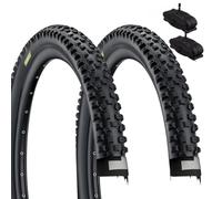 2 neumáticos de 29 x 2,25 (57 - 622) + cámaras de Aire América para Bicicleta de montaña de 29 Pulgadas con protección antipinchazos, Ideal para rutas Todoterreno