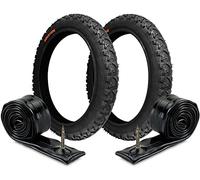 2 neumáticos Deestone 14 x 1,75 (47-254) + 2 cámaras | Neumáticos negros para bicicleta de montaña bicicleta infantil