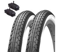 2 neumáticos Kenda 24 x 1,75 (47-507) + 2 cámaras de aire con válvula Schrader América Graziella City Bike Niño Neumáticos de carretera Bianconero