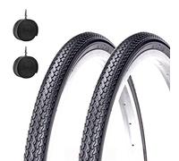 2 neumáticos Kenda 26 x 1 3/8 (37 - 590) + cámaras de aire neumáticos negros para bicicleta de carretera Adulto Vintage