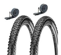 2 neumáticos Kenda 27,5 x 2,10 (52-584) + 2 cámaras de neumáticos con tacos para bicicleta de montaña
