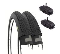 ECOVELO Pneumatici Mountain Bike 26 X 1.95 (50-559) + Camere con Valvola Americana 2 neumáticos 26 x 1,95 cámaras con válvula, Unisex niños, Negro, MTB 26 pollici tassellati