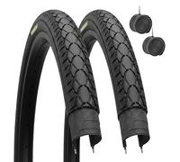 2 neumáticos Negros 28 x 1 1/2 (40-635) + cámaras de Aire neumáticos de Carretera Bicicleta City Bike Trekking 28 Pulgadas