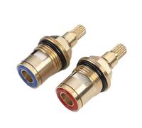 2 Núcleos de Válvula de Grifo de Doble Diente en Cobre - Repuesto para Grifo de Cocina y Baño