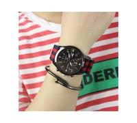 (2) Nuevo reloj de pareja de marca famosa para hombres, reloj de cuarzo, correa de lona militar de soldado