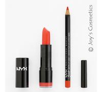 2 NYX Redondo Pintalabios 583A Haute melon + Gamuza Mate Labios Forro 05 Naranja