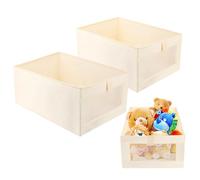 2 organizadores de armario, caja de almacenaje plegable con ventana transparente para ropa, libros, cosméticos, juguetes