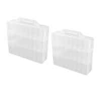 2 organizadores de esmalte de uñas de 48 celdas, 2 , portátil, transparente, suministros de uñas, hechos a mano, caja de almacenamiento ajustable