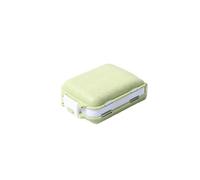 2 organizadores de pastillas pequeños, impermeables, a prueba de polvo, 7 días, semanal, portátil, plegable, con 8 compartimentos, para vitaminas (verde)