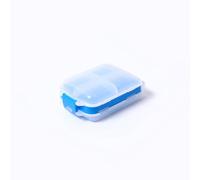 2 organizadores de pastillas pequeños, impermeables, a prueba de polvo, 7 días, semanales, portátiles, plegables, con 8 compartimentos, para vitaminas (azul transparente)