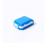 2 organizadores de pastillas pequeños, impermeables, a prueba de polvo, 7 días, semanales, portátiles, plegables, con 8 compartimentos, para vitaminas (azul puro)