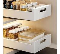 2 organizadores extraíbles para armarios, estantes deslizantes resistentes para cajones, ideales para armarios de cocina y baño. Organizador de cajones deslizantes sin taladro, color blanco, 30 cm.