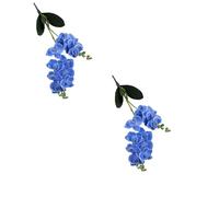 2 orquídeas artificiales, 12 cabezas, 2 tenedores, orquídeas artificiales de mariposa, orquídeas falsas para centros de mesa, sala de estar, decoración del hogar (azul)