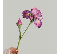 2 orquídeas artificiales de imitación para decoración de hotel, restaurante, orquídea artificial de tacto real, accesorios de fotografía, seda EVA, flores falsas (morado)