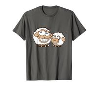 2 Ovejas Dos La Familia Mamá Diversión Amigos Equipo Papá Niño Bebé Comic Camiseta