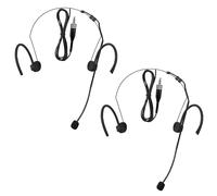2 P ack - Micrófono de doble gancho para la oreja, micrófono para colgar en la cabeza, micrófono omnidireccional para Sennheiser, enchufe de bloqueo de tornillo de 3,5 mm con parabrisas y cable de 1,5