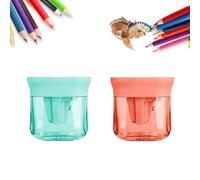 2 Pacchetti Manuali Affilatori A Matita Con Coperchio, Affilatori A Matita Manuali Tre Fori Compatto Affilatore Colorato Per Gli Studenti Adulti, Affilatore Portatile Per Scuola(Mix-C)