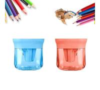 2 Pacchetti Manuali Affilatori A Matita Con Coperchio, Affilatori A Matita Manuali Tre Fori Compatto Affilatore Colorato Per Gli Studenti Adulti, Affilatore Portatile Per Scuola(Mix-B)